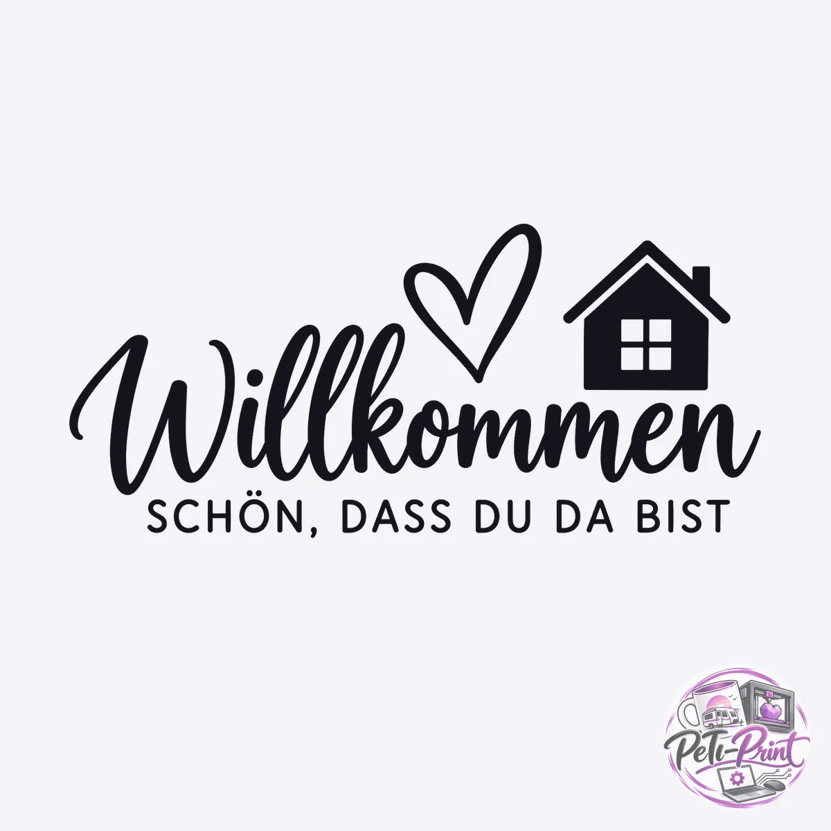 Willkommen – schön, dass du da bist: Wandtattoo für Haus und Eingang