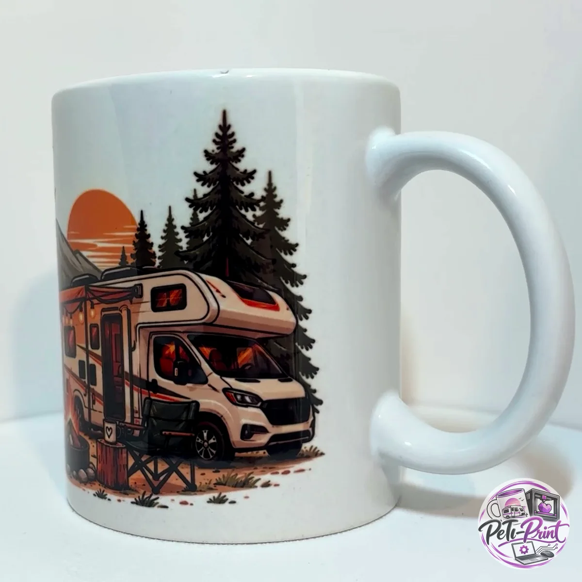 Camper-Tasse Wohnmobil Orange – Rückseite