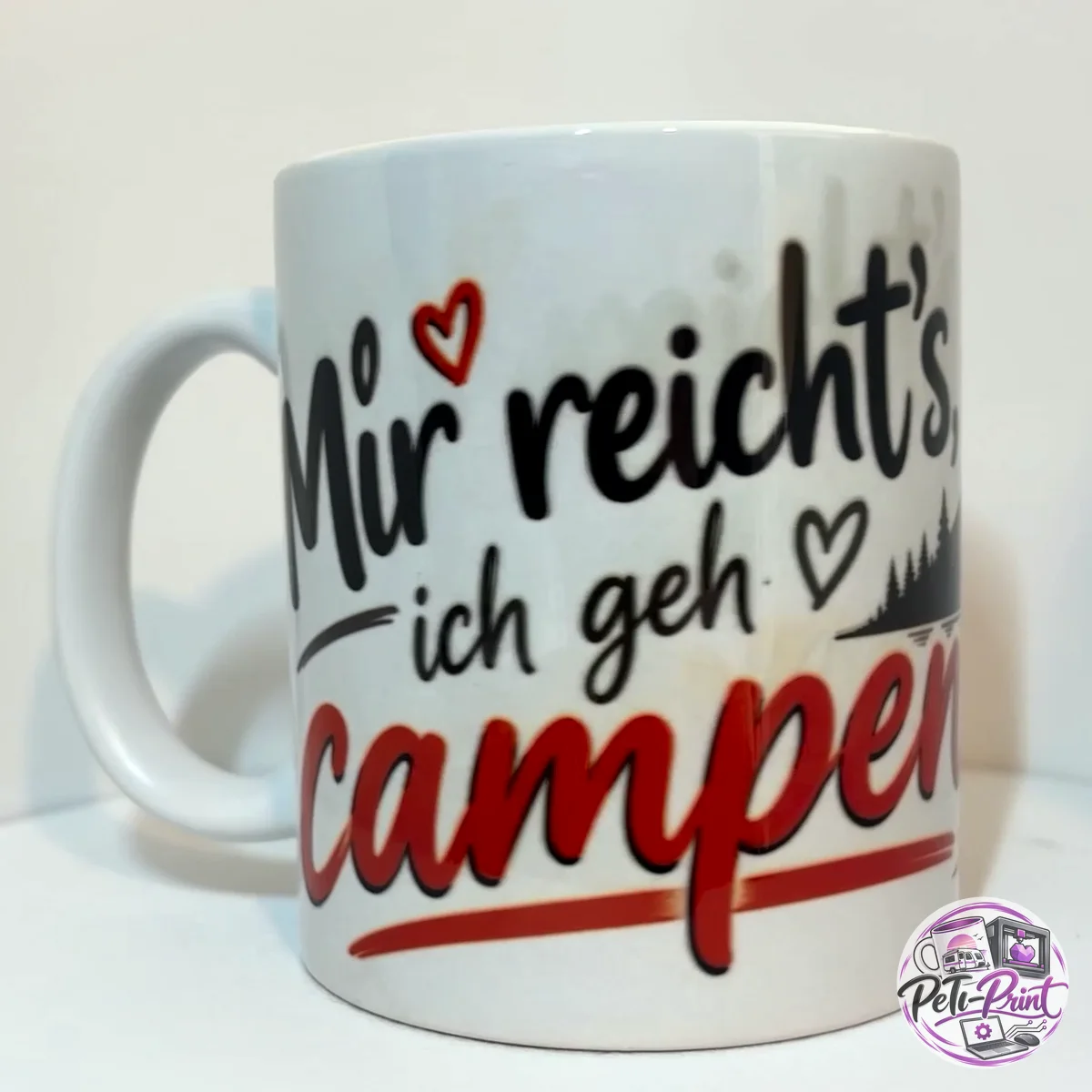 Camper-Tasse Wohnwagen Orange – Vorderseite