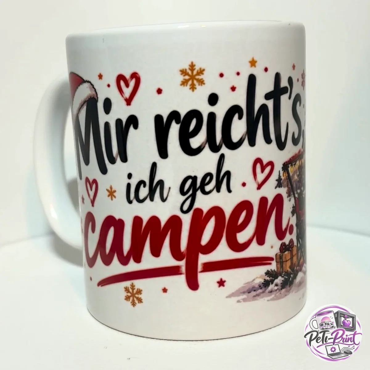 Camper-Tasse Wohnwagen Weihnachten – Vorderseite