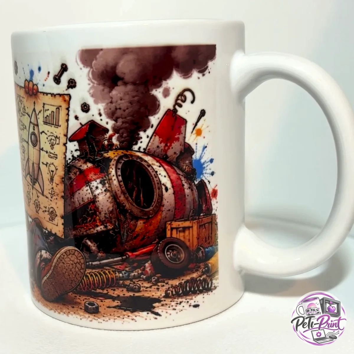 Tasse Theoretisch kann ich praktisch alles! – Rückseite