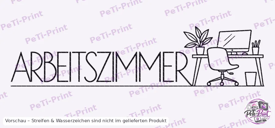 Tür-Tattoo Arbeitszimmer im modernen Linien-Stil