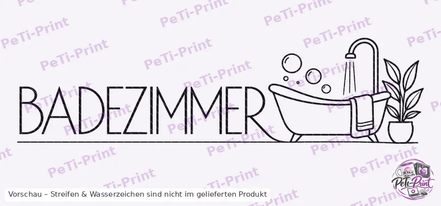 Tür-Tattoo Badezimmer im modernen Linien-Stil