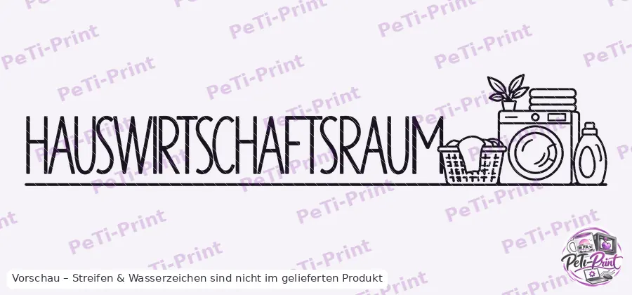 Tür-Tattoo Hauswirtschaftsraum im modernen Linien-Stil