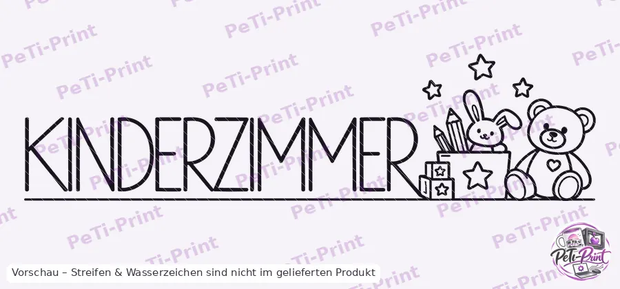 Tür-Tattoo Kinderzimmer im modernen Linien-Stil