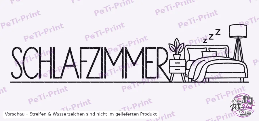 Tür-Tattoo Schlafzimmer im modernen Linien-Stil