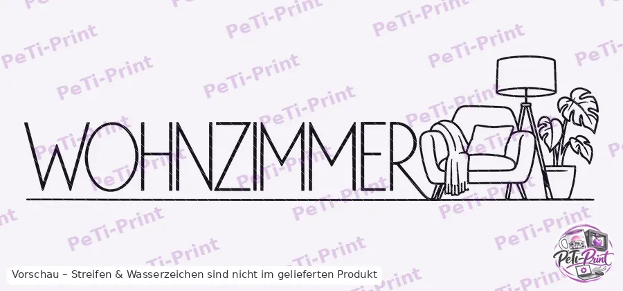Tür-Tattoo Wohnzimmer im modernen Linien-Stil