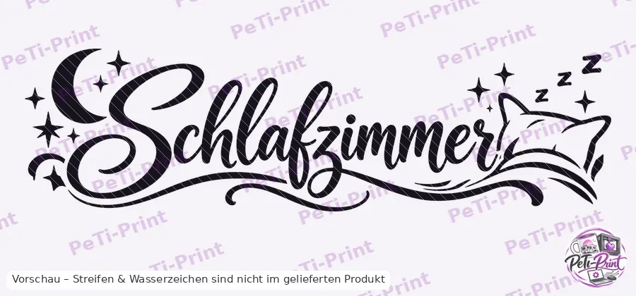 Tür-Tattoo Schlafzimmer mit Mond und Sternen